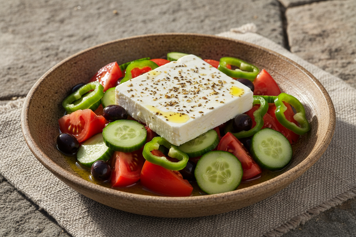 The Authentic Greek Village Salad (Horiatiki) — And Why the Olive Oil Is Everything