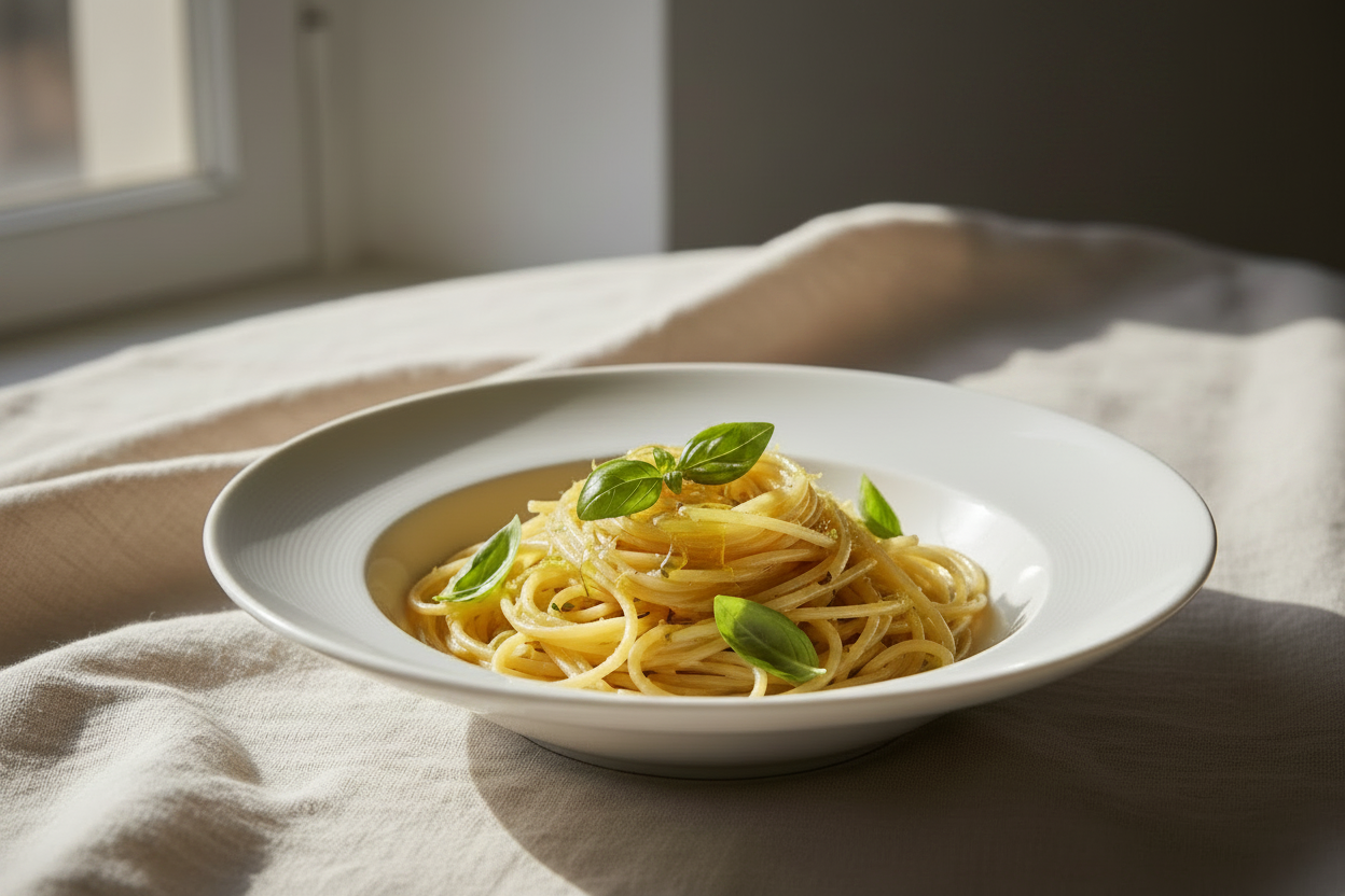 Spaghetti al Limone Recipe — Bright, Citrusy, and Finished with Apollo Mistral Olive Oil